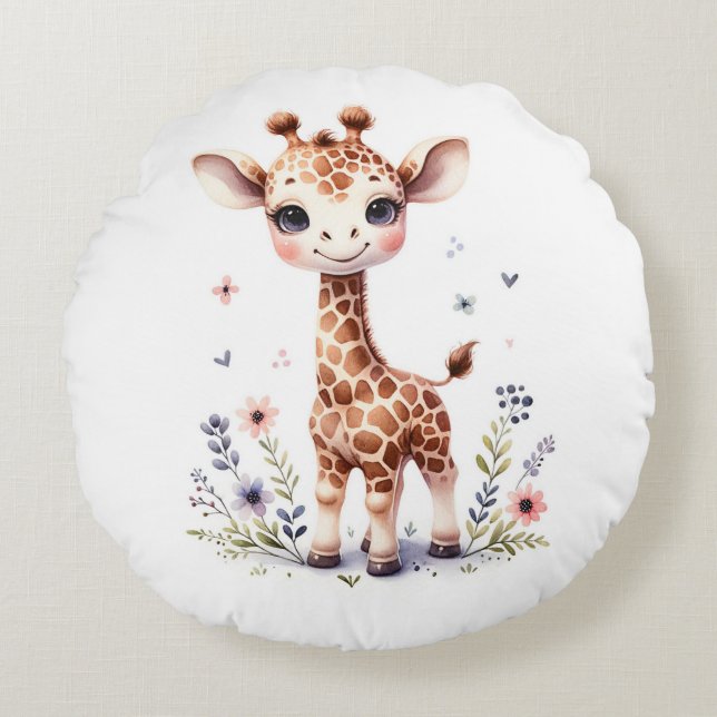 Giraffe  round cushion (Front)