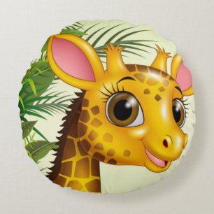Giraffe Round Cushion