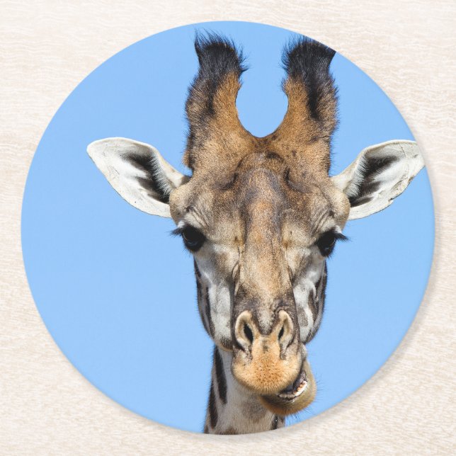 Giraffe Round Paper Coaster (Front)