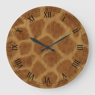 Giraffe Round Roman Numerals Clock