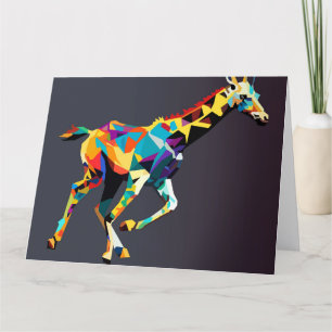  Giraffe running pop art  Thank You Card