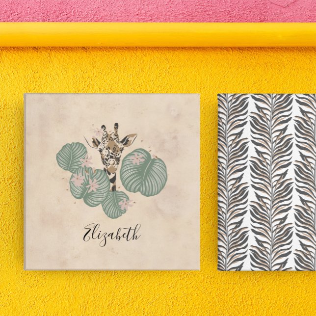 Giraffe Safari Animal Botanical  Canvas Print (Creator Uploaded)