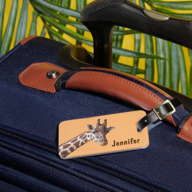 Giraffe Safari Animal Luggage Tag (Front Insitu 3)