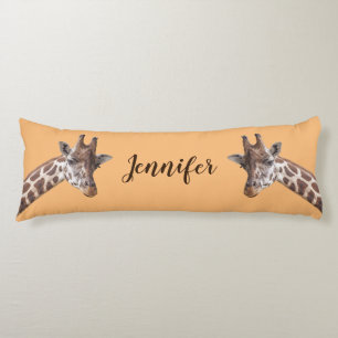 Giraffe Safari Animal Personalized Name Body Cushion