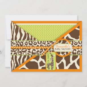 Giraffe Safari Baby Shower Invitation