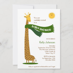 Giraffe Safari Baby Shower Invitation