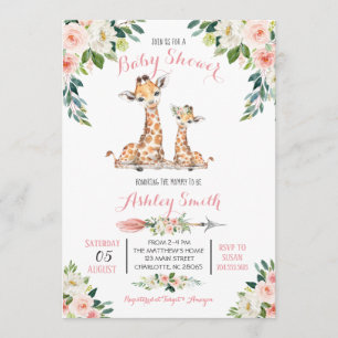 Giraffe Safari Baby Shower invitation, Invitation