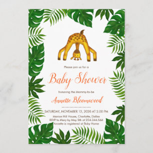 Giraffe Safari Jungle Baby Shower Invitation