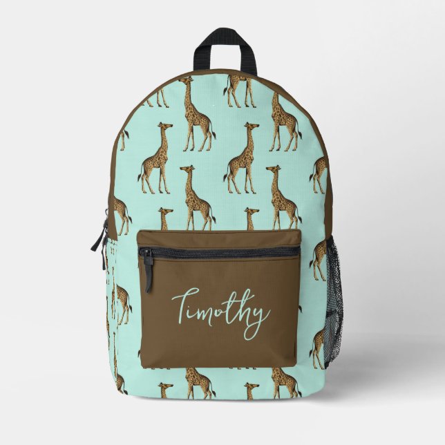 Giraffe Safari Printed Backpack (Front)