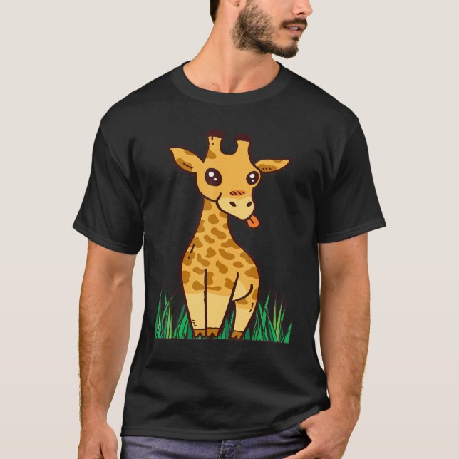 Giraffe Safari Savannah Africa Cute Giraffe Long N T-Shirt (Front)