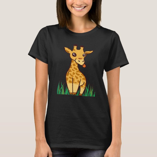 Giraffe Safari Savannah Africa Cute Giraffe Long N T-Shirt (Front)