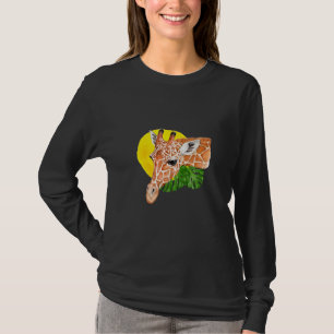 Giraffe Safari Sun With Monstera Leaves Nature T-Shirt