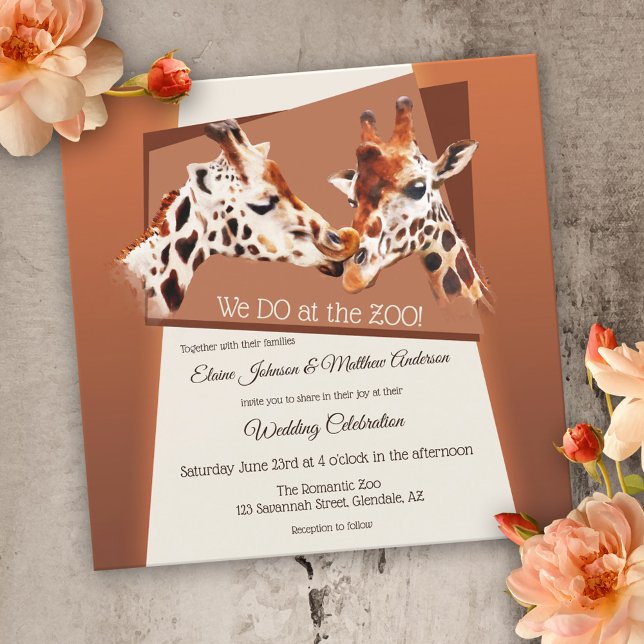 Giraffe Safari Zoo Wedding Invitation (Creator Uploaded)