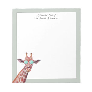 Giraffe Sage Monogram From the Desk of Template  Notepad