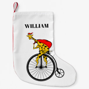 Giraffe Santa Claus Christmas Small Christmas Stocking