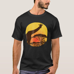 Giraffe Savanna Sunset T-Shirt