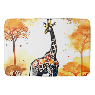 Giraffe Savannah Art Bath Mat