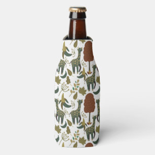 Giraffe seamless pattern   colourful floral patter bottle cooler