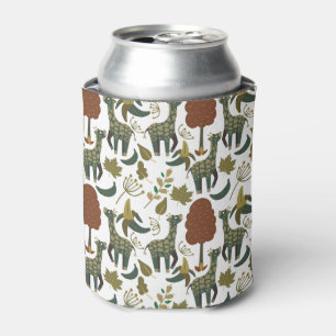 Giraffe seamless pattern   colourful floral patter can cooler
