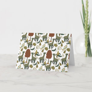 Giraffe seamless pattern colourful floral patter card