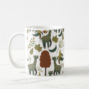 Giraffe seamless pattern colourful floral patter coffee mug