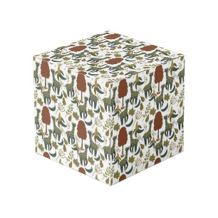 Giraffe seamless pattern colourful floral patter cube