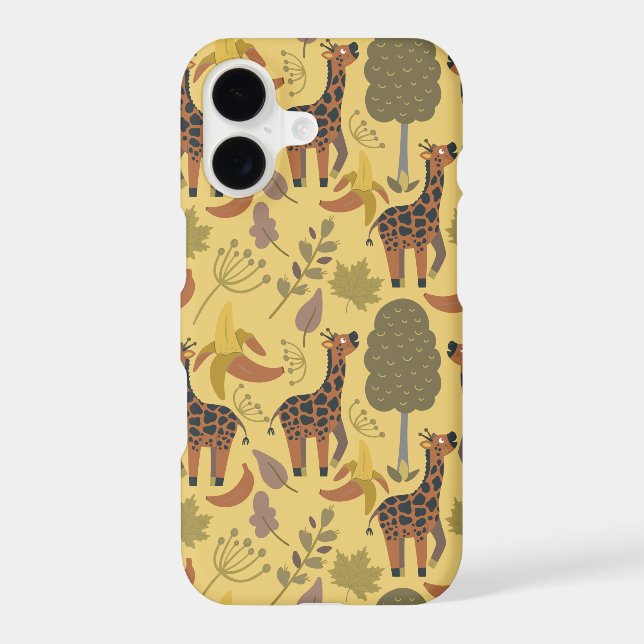 Giraffe seamless pattern yellow background (Back)