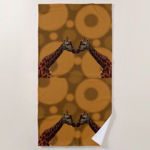Giraffe Self Reflection,  Beach Towel