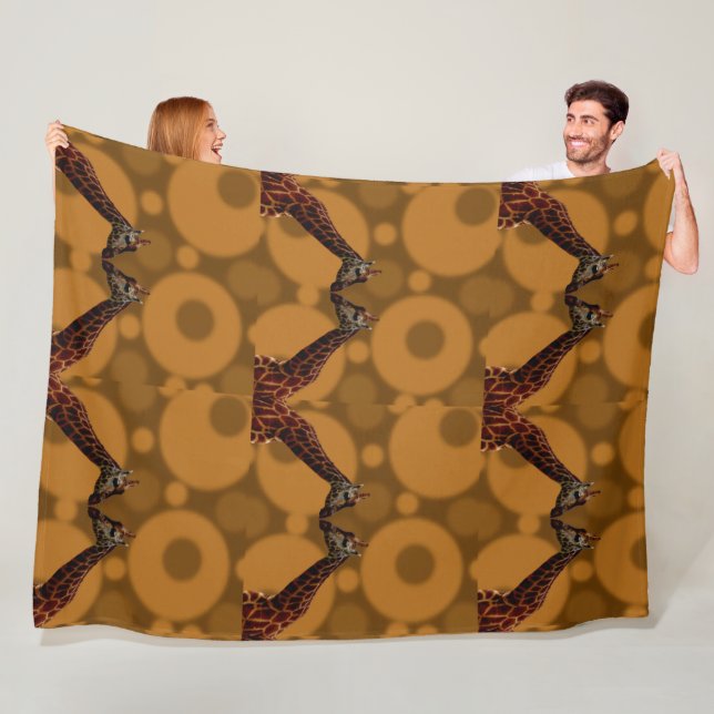 Giraffe Self Reflection,  Fleece Blanket (In Situ)