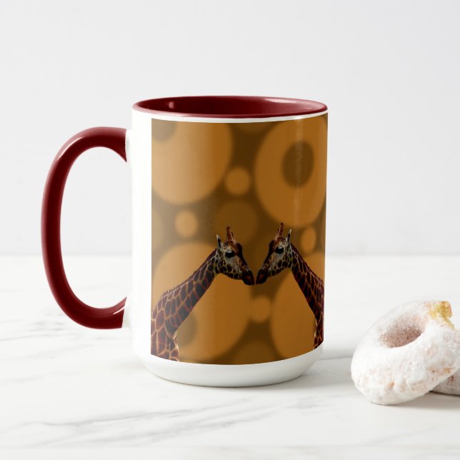 Giraffe Self Reflection,  Mug (With Donut)