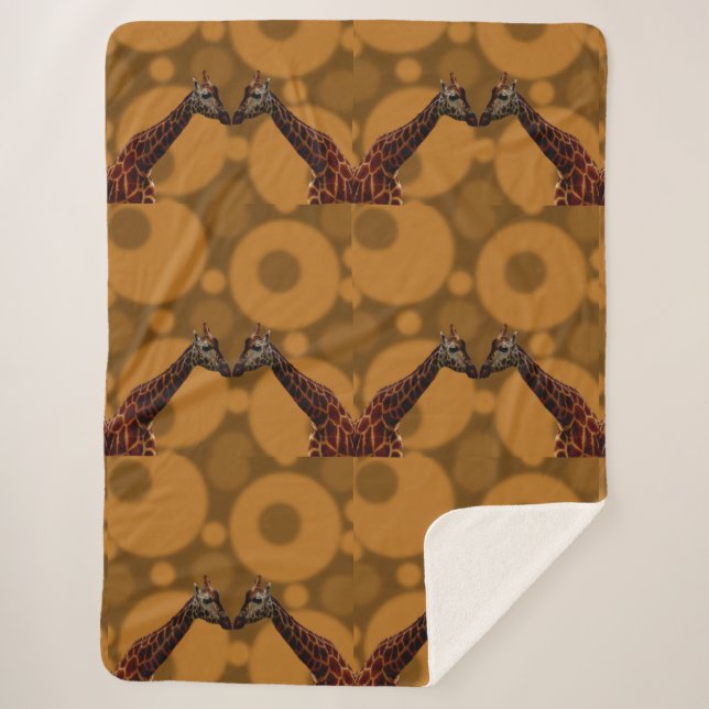 Giraffe Self Reflection,  Sherpa Blanket (Front)
