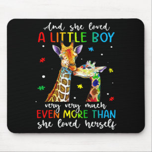 Giraffe She Loved A Little Boy Autism Awareness Mo Mouse Mat