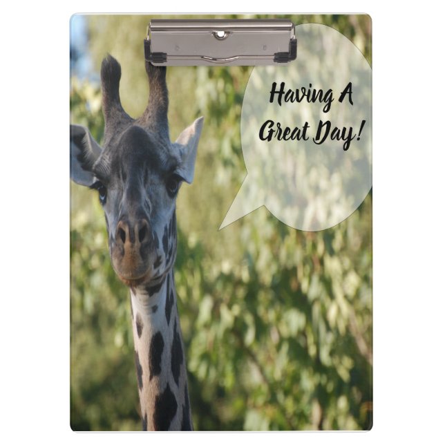 Giraffe Shower  Clipboard (Front)