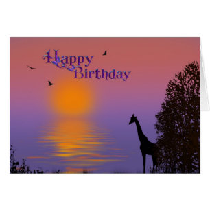 giraffe silhouette birthday