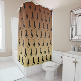 Giraffe Silhouette Pattern Shower Curtain