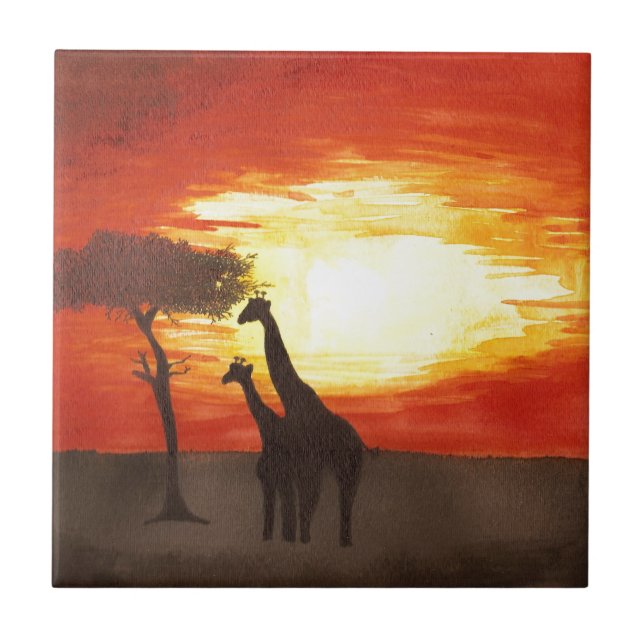 Giraffe Silhouette Tile (Front)