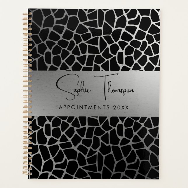 Giraffe silver new year planner (Front)