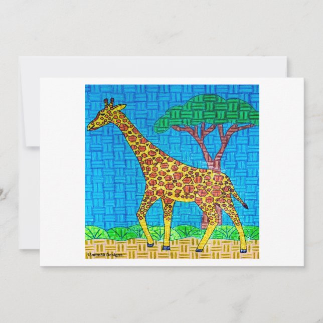 Giraffe (single) - Greeting Card (Front)