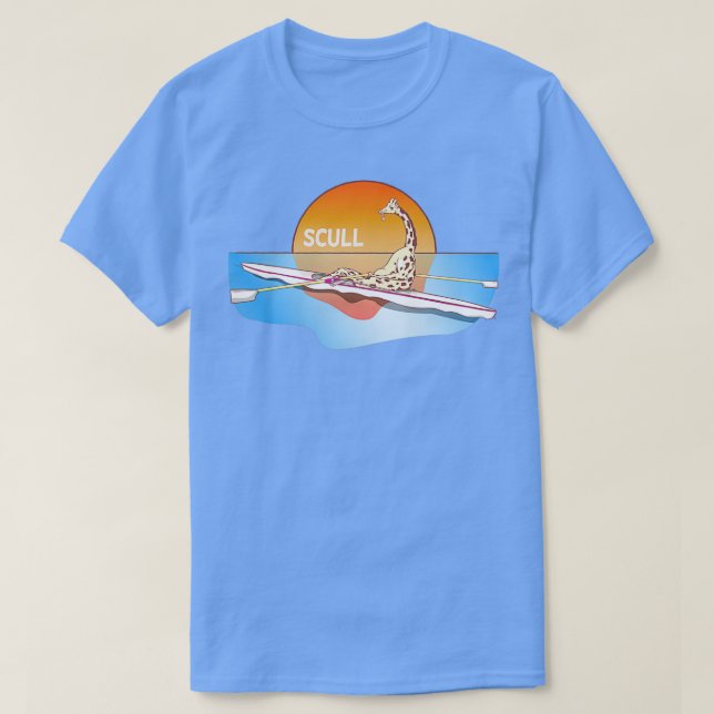 Giraffe Single scull rowing boat T-Shirt (Design Front)