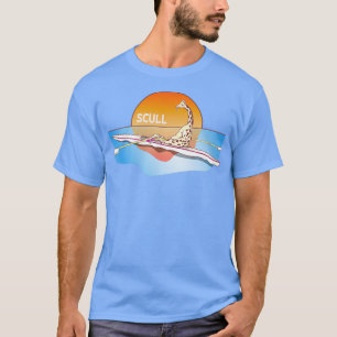 Giraffe Single scull rowing boat T-Shirt
