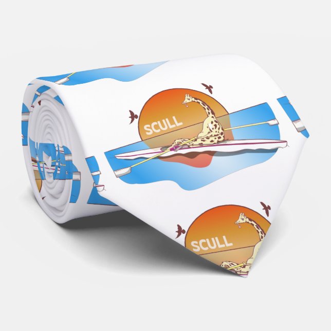 Giraffe Single scull rowing boat Tie (Rolled)