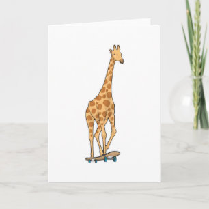Giraffe Skater Skateboard Card