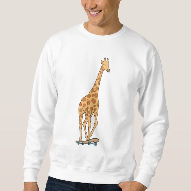 Giraffe Skater Skateboard Sweatshirt (Front)