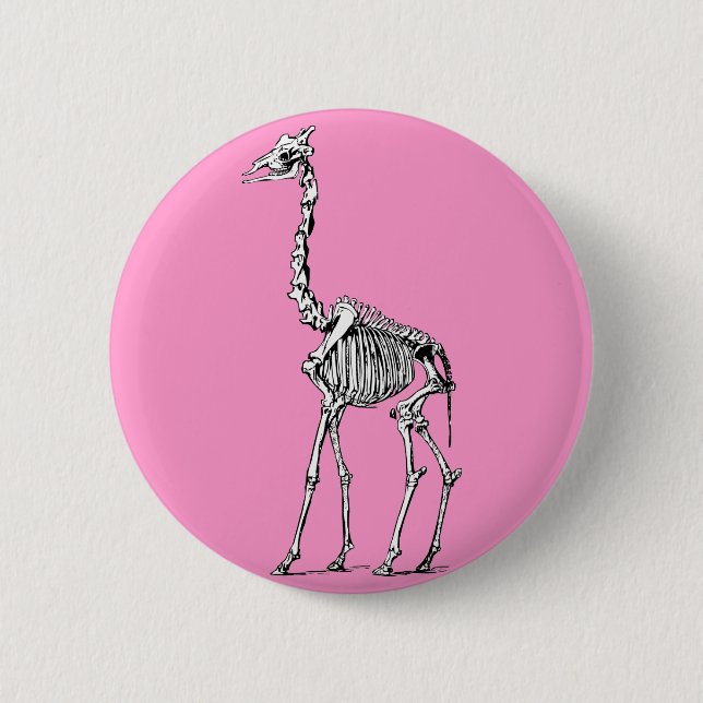 Giraffe Skeleton 6 Cm Round Badge (Front)