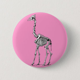 Giraffe Skeleton 6 Cm Round Badge