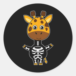 Giraffe Skeleton Xray Costume Cute Easy Halloween Classic Round Sticker