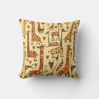 Giraffe Sketch, Fun Seamless Design. Cushion