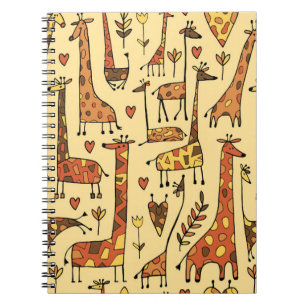 Giraffe Sketch, Fun Seamless Design. Notebook