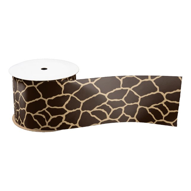 Giraffe Skin Pattern Animal Print Ribbon Satin Ribbon (Spool)