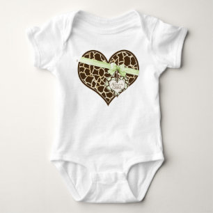 Giraffe Skin Pattern Ribbon Bow Baby Girl Creeper